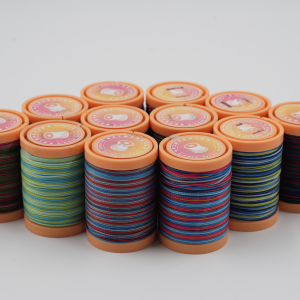 Rainbow colored flat wax thread for leather crafting” “Round waxed polyester thread close-up” “Leather stitching with multicolor flat wax thread” “Durable waxed thread in rainbow colors for DIY crafts”