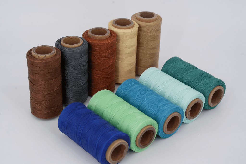 Flat Wax Thread for Leather Sewing and DIY Crafts, Durable Waxed Polyester Cord for Hand Stitching and Jewelry Making