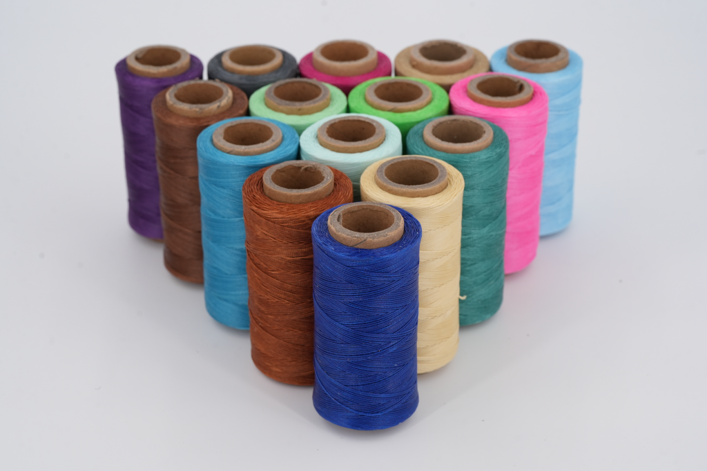 Flat Wax Thread for Leather Sewing and DIY Crafts, Durable Waxed Polyester Cord for Hand Stitching and Jewelry Making