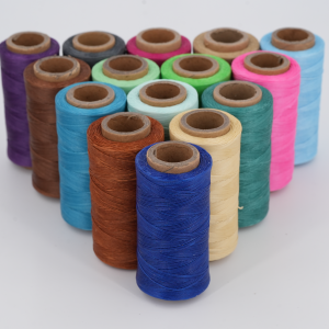 Flat Wax Thread for Leather Sewing and DIY Crafts, Durable Waxed Polyester Cord for Hand Stitching and Jewelry Making