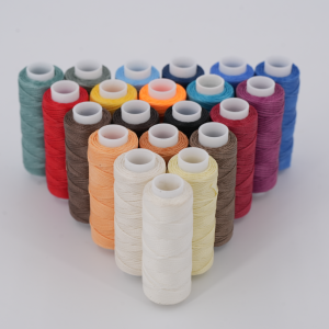 Flat Wax Thread for Leather Sewing and DIY Crafts, Durable Waxed Polyester Cord for Hand Stitching and Jewelry Making