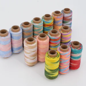 Gradient Waxed Cord Colorful, Starry Sky Shining Effect, Ideal for Jewelry Making, Embroidery & DIY Crafts – 0.3mm and 0.4mm