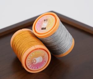 Metallic waxed polyester thread in gold and silver for jewelry crafts