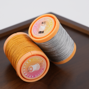 Metallic waxed polyester thread in gold and silver for jewelry crafts