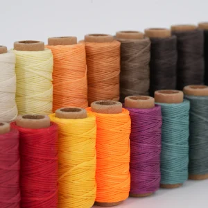 Flat Wax Thread for Leather Sewing and DIY Crafts, Durable Waxed Polyester Cord for Hand Stitching and Jewelry Making